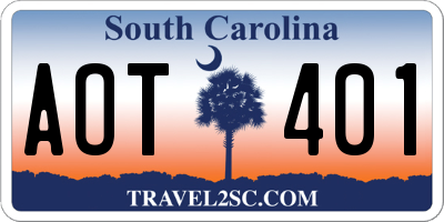 SC license plate AOT401