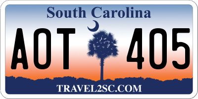 SC license plate AOT405
