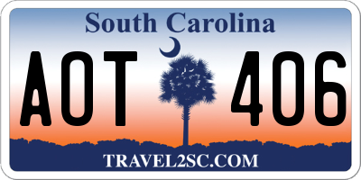 SC license plate AOT406