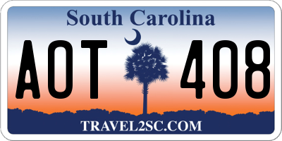 SC license plate AOT408
