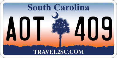SC license plate AOT409