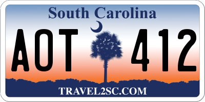 SC license plate AOT412