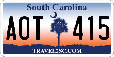 SC license plate AOT415