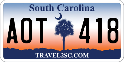 SC license plate AOT418