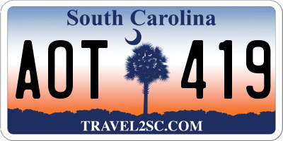 SC license plate AOT419