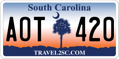 SC license plate AOT420