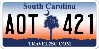 SC license plate AOT421
