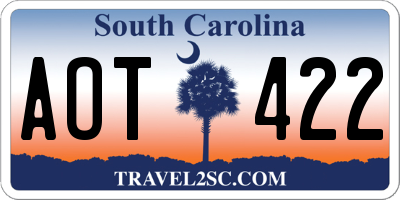 SC license plate AOT422