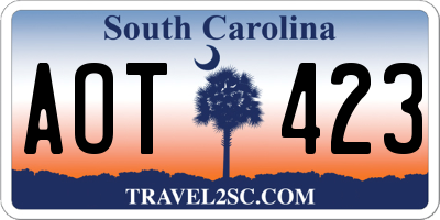 SC license plate AOT423