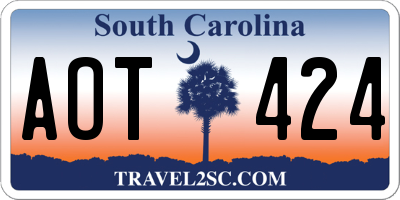 SC license plate AOT424