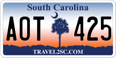 SC license plate AOT425