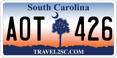 SC license plate AOT426
