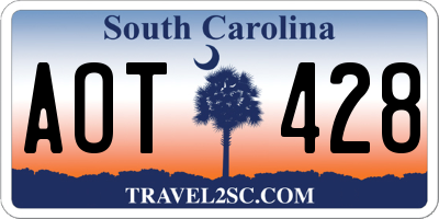 SC license plate AOT428