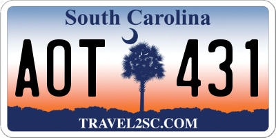 SC license plate AOT431