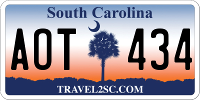 SC license plate AOT434