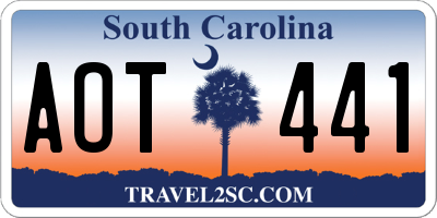 SC license plate AOT441