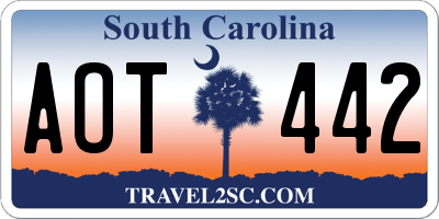 SC license plate AOT442