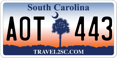 SC license plate AOT443