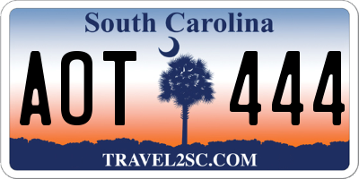 SC license plate AOT444