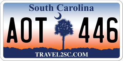 SC license plate AOT446