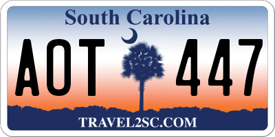 SC license plate AOT447