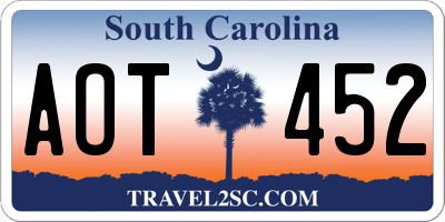 SC license plate AOT452