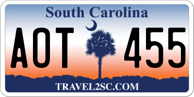 SC license plate AOT455
