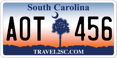 SC license plate AOT456