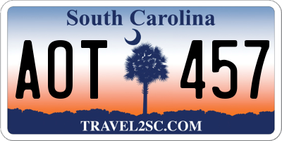 SC license plate AOT457