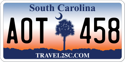 SC license plate AOT458