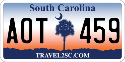 SC license plate AOT459