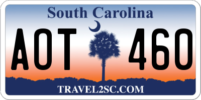 SC license plate AOT460