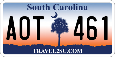 SC license plate AOT461