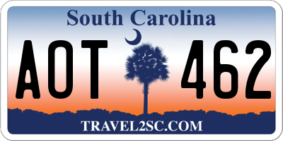 SC license plate AOT462