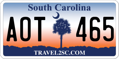 SC license plate AOT465