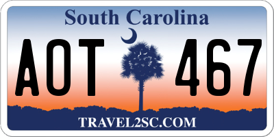 SC license plate AOT467