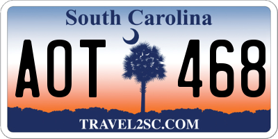 SC license plate AOT468