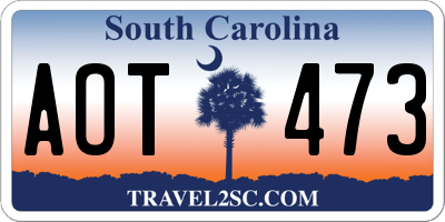 SC license plate AOT473