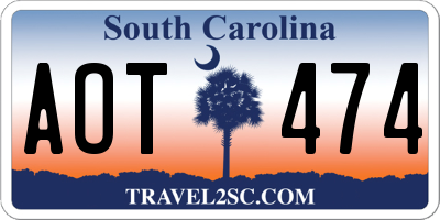 SC license plate AOT474
