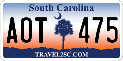 SC license plate AOT475