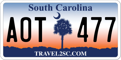 SC license plate AOT477