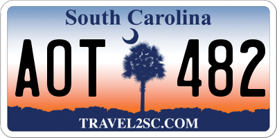 SC license plate AOT482
