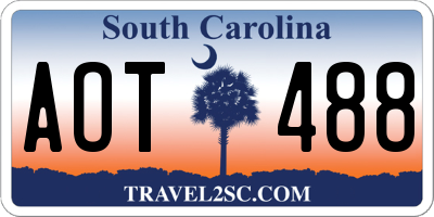 SC license plate AOT488