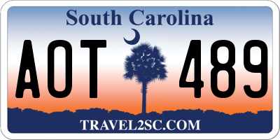 SC license plate AOT489