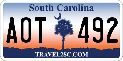 SC license plate AOT492
