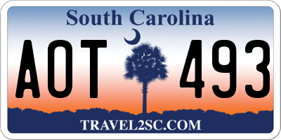 SC license plate AOT493