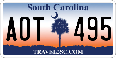 SC license plate AOT495