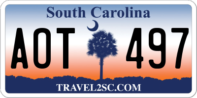 SC license plate AOT497