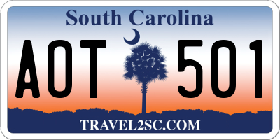 SC license plate AOT501