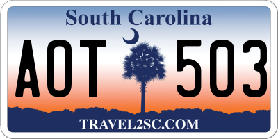 SC license plate AOT503